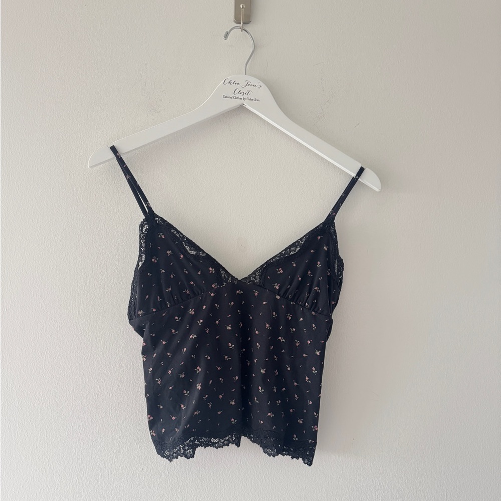 SKIMS Black Floral Fits Everyone Lace Tank L - Picture 1 of 5